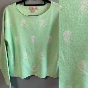 NWT Philosophy Republic Mint Green Jellyfish Print Jacquard Sweater. Size Large